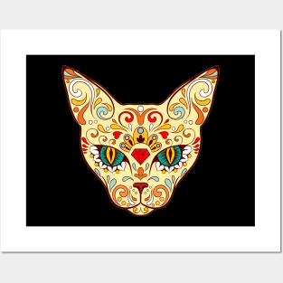 Sugar Skull Cat Posters and Art